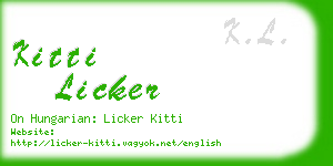 kitti licker business card